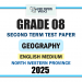 English Medium 2025 Grade 08 Geography 2nd Term Test Paper | North Western Province