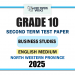 North Western Province 2025 Grade 10 Business Studies 2nd Term Test Paper | English Medium