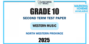 2025 Grade 10 Western Music 2nd Term Test Paper | North Western Province