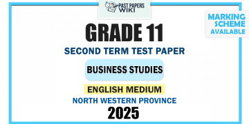 English Medium 2025 Grade 11 Business Studies 2nd Term Test Paper | North Western Province