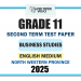 English Medium 2025 Grade 11 Business Studies 2nd Term Test Paper | North Western Province