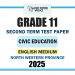 English Medium 2025 Grade 11 Civic Education 2nd Term Test Paper | North Western Province