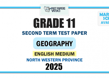 English Medium 2025 Grade 11 Geography 2nd Term Test Paper | North Western Province
