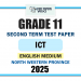 English Medium 2025 Grade 11 ICT 2nd Term Test Paper | North Western Province