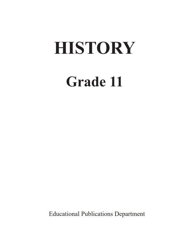 Official Grade 11 History Textbook in English Medium PDF
