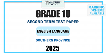 2025 Grade 10 English Language 2nd Term Test Paper | Southern Province