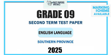 2025 Grade 09 English Language 2nd Term Test Paper | Southern Province