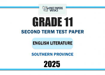2025 Grade 11 English Literature 2nd Term Test Paper | Southern Province