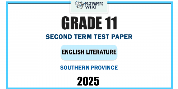 2025 Grade 11 English Literature 2nd Term Test Paper | Southern Province