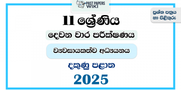 2025 Grade 11 Entrepreneurship Studies 2nd Term Test Paper | Southern Province