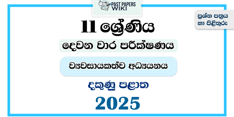 2025 Grade 11 Entrepreneurship Studies 2nd Term Test Paper | Southern Province