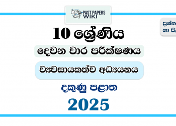 Southern Province 2025 Grade 10 Entrepreneurship Studies 2nd Term Test Paper