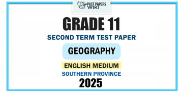 Southern Province 2025 Grade 11 Geography 2nd Term Test Paper | English Medium