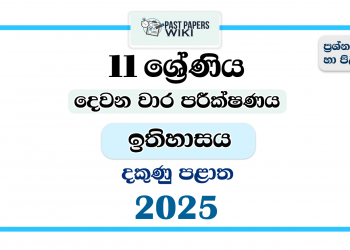 Southern Province 2025 Grade 11 History 2nd Term Test Paper