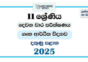 2025 Grade 11 Home Economics 2nd Term Test Paper | Southern Province