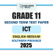 Southern Province 2025 Grade 11 ICT 2nd Term Test Paper | English Medium