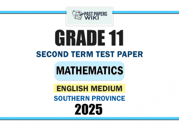 Southern Province 2025 Grade 11 Mathematics 2nd Term Test Paper | English Medium