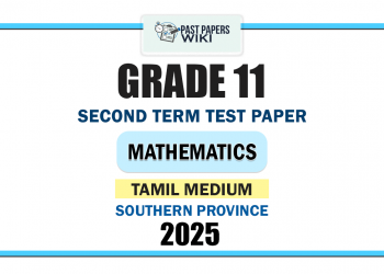 Tamil Medium 2025 Grade 11 Mathematics 2nd Term Test Paper | Southern Province