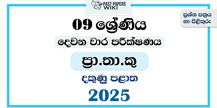 Southern Province 2025 Grade 09 PTS 2nd Term Test Paper
