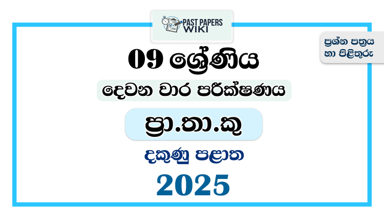 Southern Province 2025 Grade 09 PTS 2nd Term Test Paper
