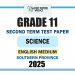 English Medium 2025 Grade 11 Science 2nd Term Test Paper | Southern Province