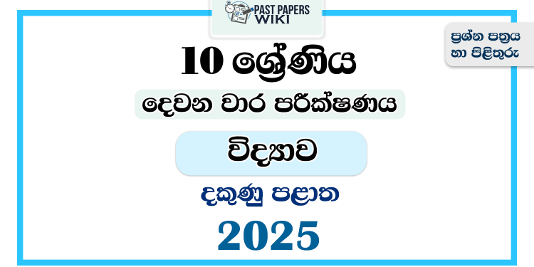 Southern Province 2025 Grade 10 Science 2nd Term Test Paper