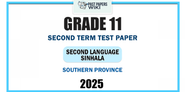 2025 Grade 11 Second Language Sinhala 2nd Term Test Paper | Southern Province