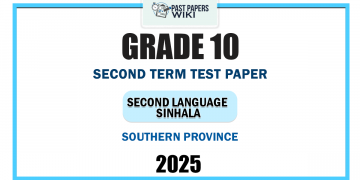 2025 Grade 10 Second Language Sinhala 2nd Term Test Paper | Southern Province