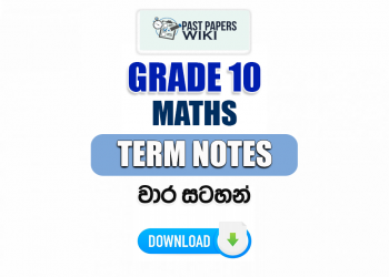 Grade 10 Maths Term Notes | වාර සටහන්