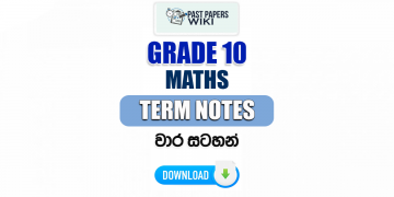 Grade 10 Maths Term Notes | වාර සටහන්