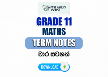 Grade 11 Maths Term Notes | වාර සටහන්