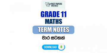 Grade 11 Maths Term Notes | වාර සටහන්