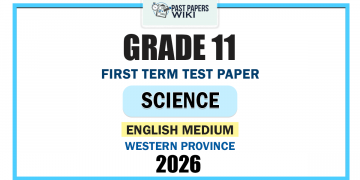 Western Province 2026 Grade 11 Science 1st Term Test Paper | English Medium