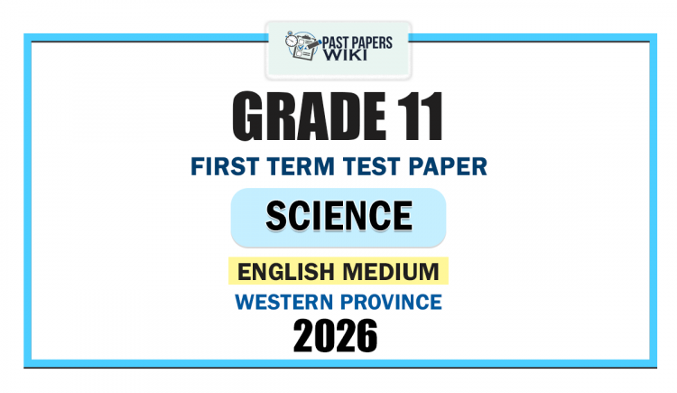 Western Province 2026 Grade 11 Science 1st Term Test Paper | English Medium