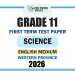 Western Province 2026 Grade 11 Science 1st Term Test Paper | English Medium