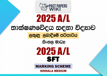 2025 A/L SFT Marking Scheme | Sinhala Medium