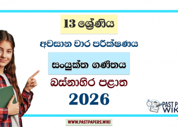 Grade 13 Combined Maths 3rd Term Test Paper 2026 | Western Province