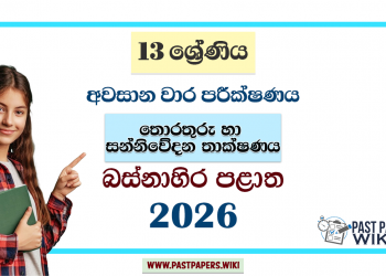 Grade 13 ICT 3rd Term Test Paper 2026 | Western Province