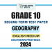 Southern Province 2024 Grade 10 Geography 2nd Term Test Paper | English Medium