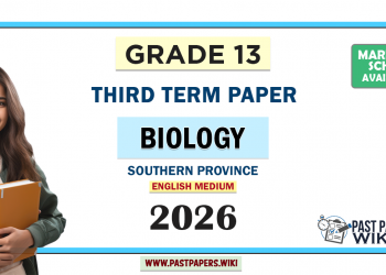 Grade 13 Biology 3rd Term Test Paper 2026 (English Medium) | Southern Province