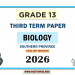 Grade 13 Biology 3rd Term Test Paper 2026 (English Medium) | Southern Province