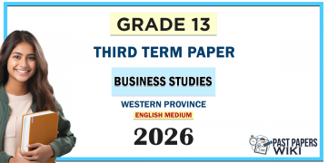 English Medium Grade 13 Business Studies 3rd Term Test Paper 2026 | Western Province
