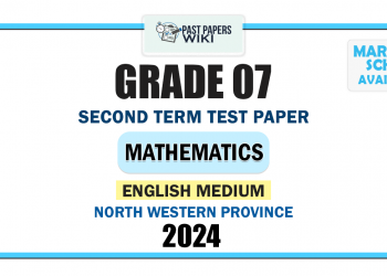 North Western Province 2024 Grade 07 Mathematics 2nd Term Test Paper | English Medium