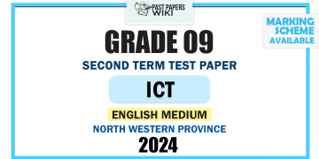 North Western Province 2024 Grade 09 ICT 2nd Term Test Paper | English Medium