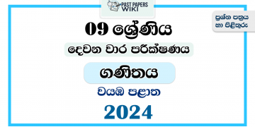 2024 Grade 09 Mathematics 2nd Term Test Paper | North Western Province