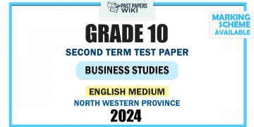 North Western Province 2024 Grade 10 Business Studies 2nd Term Test Paper | English Medium