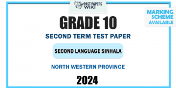 2024 Grade 10 Second Language Sinhala 2nd Term Test Paper | North Western Province