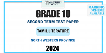 2024 Grade 10 Tamil Literature 2nd Term Test Paper | North Western Province