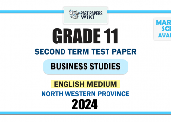 English Medium 2024 Grade 11 Business Studies 2nd Term Test Paper | North Western Province