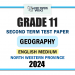 English Medium 2024 Grade 11 Geography 2nd Term Test Paper | North Western Province